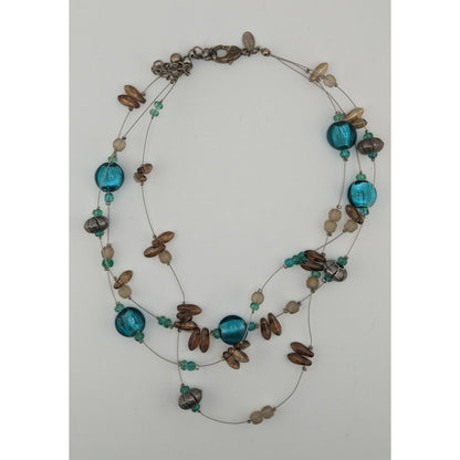 Vintage Chicos Multistrand Floating Glass Beaded Necklace