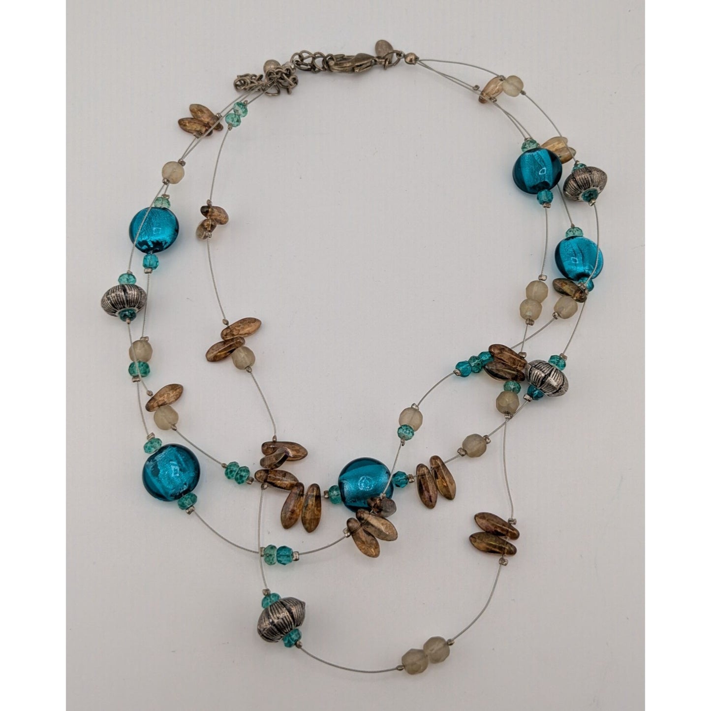 Vintage Chicos Multistrand Floating Glass Beaded Necklace