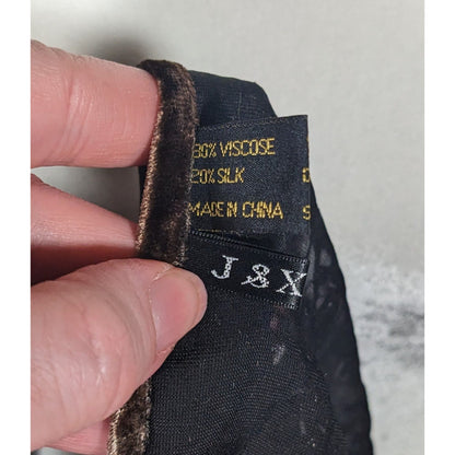 Brown And Lilac Gothic Damask Velvet Burnout Scarf