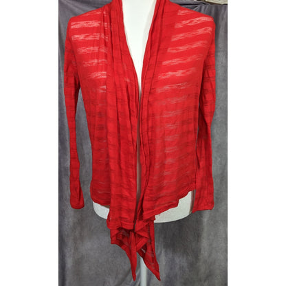 Y2K Coquette Crochet Heart Back Red Striped Cardigan