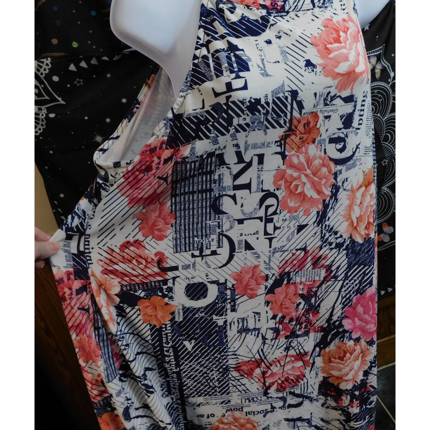 Love Brand Floral Print Strapless Midi Dress