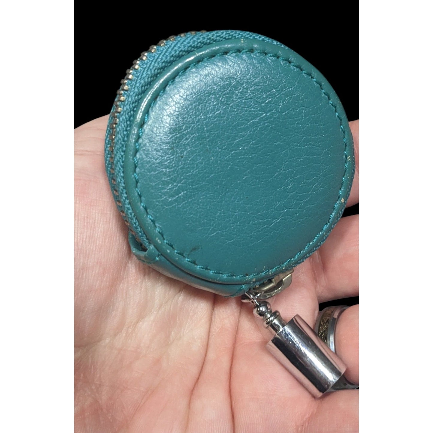 Vintage Penhaligon's Of London Round Blue Zipper Coin Purse