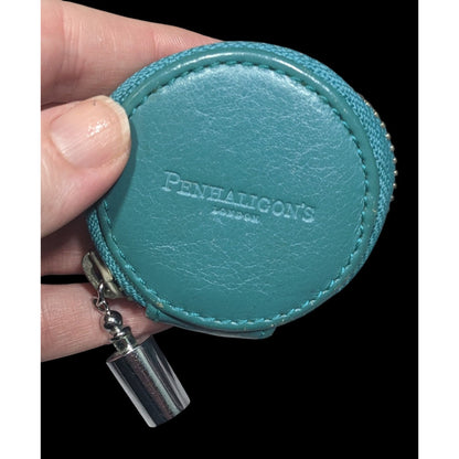 Vintage Penhaligon's Of London Round Blue Zipper Coin Purse