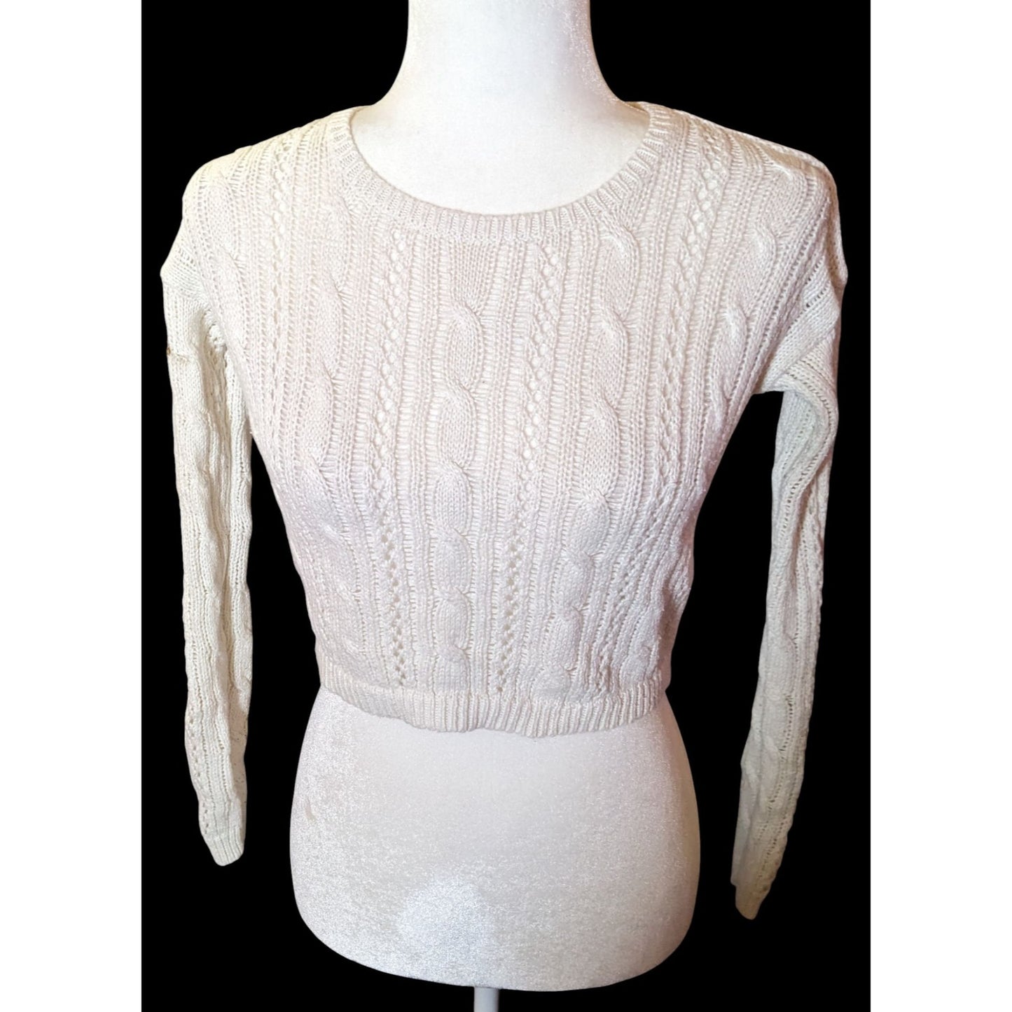 Preppy Abercrombie Kids White Knit Sweater