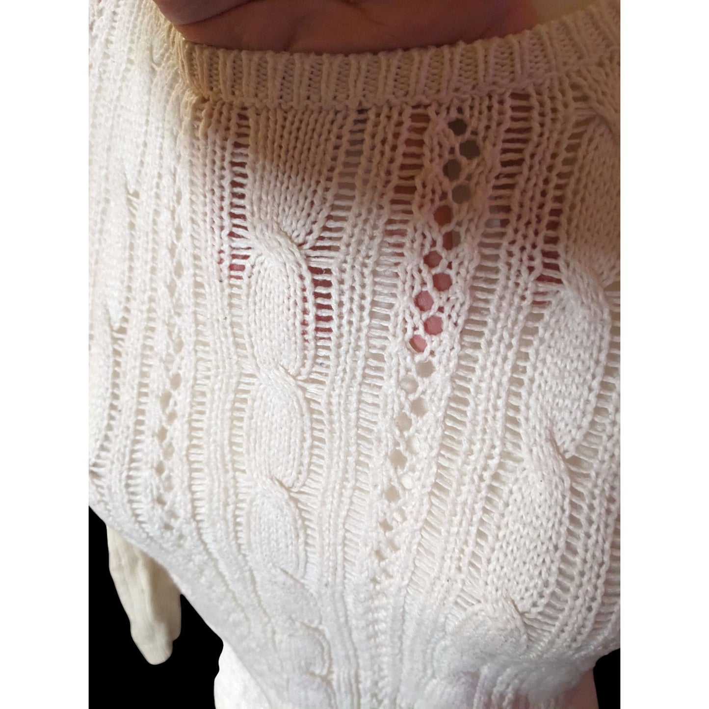 Preppy Abercrombie Kids White Knit Sweater