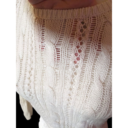 Preppy Abercrombie Kids White Knit Sweater