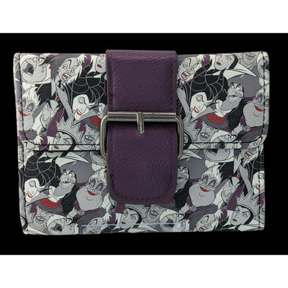 Disney Loungefly Villains Wallet 5.5x4 Simulated Leather Purple Snap Closure