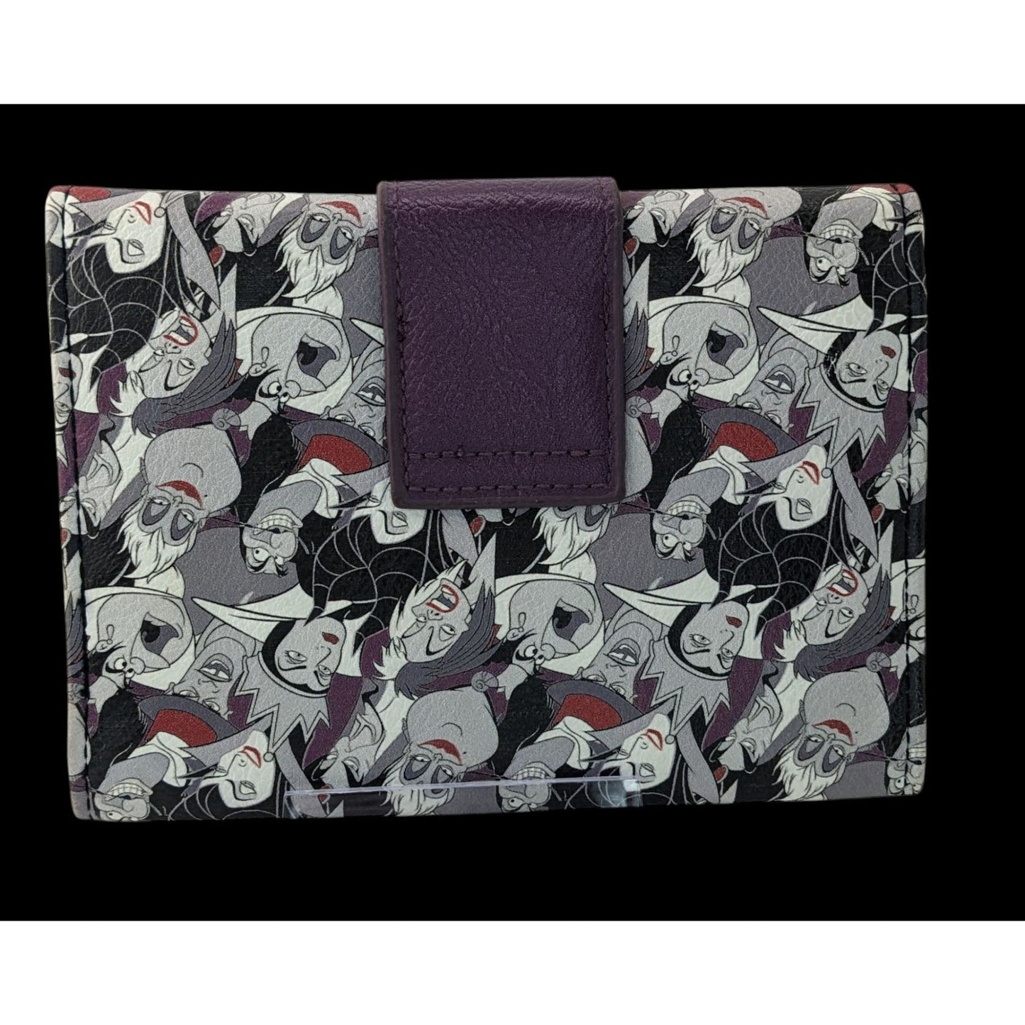 Disney Loungefly Villains Wallet 5.5x4 Simulated Leather Purple Snap Closure