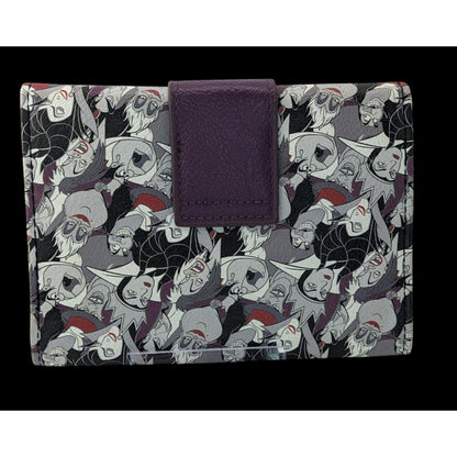 Disney Loungefly Villains Wallet 5.5x4 Simulated Leather Purple Snap Closure