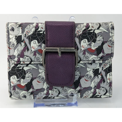 Disney Loungefly Villains Wallet 5.5x4 Simulated Leather Purple Snap Closure