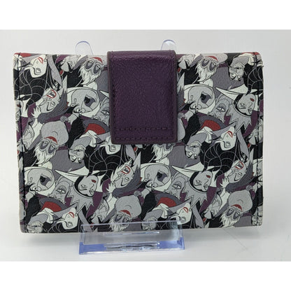 Disney Loungefly Villains Wallet 5.5x4 Simulated Leather Purple Snap Closure