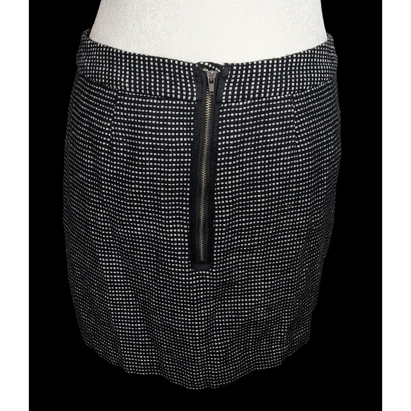Gap Preppy Black And White Wool Mini Skirt
