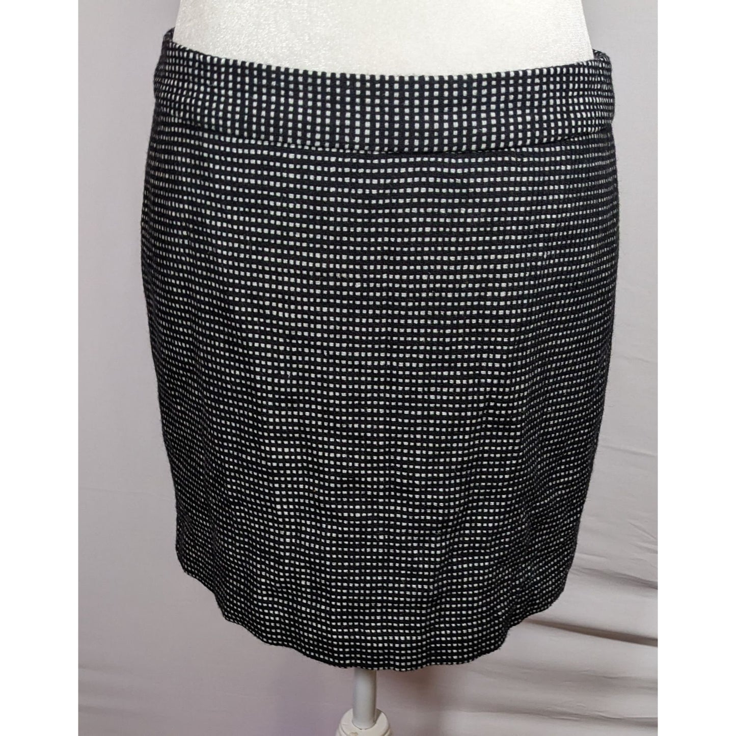 Gap Preppy Black And White Wool Mini Skirt