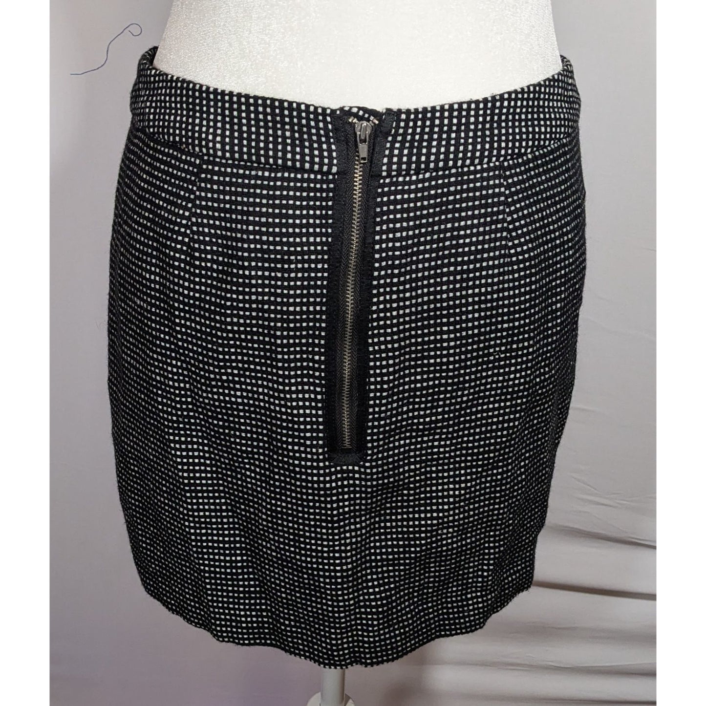 Gap Preppy Black And White Wool Mini Skirt