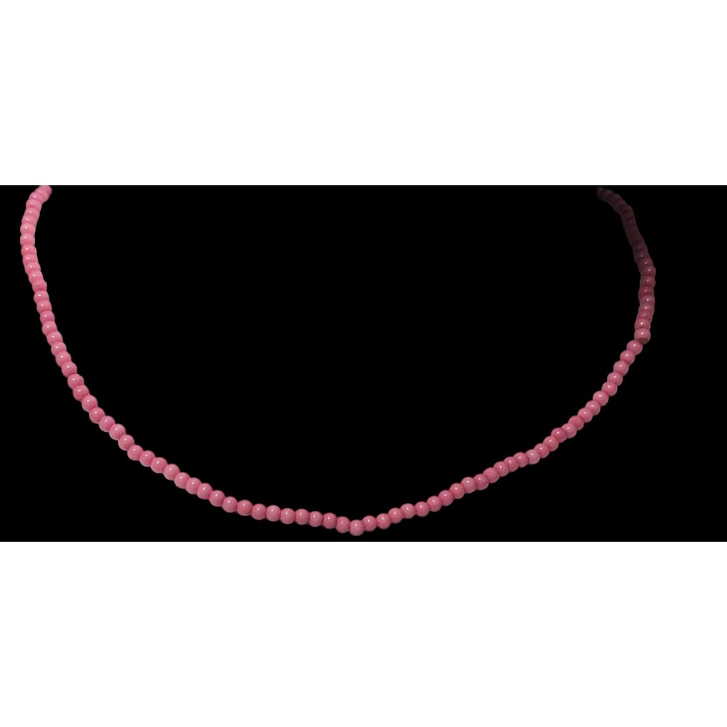 Simple Pink Seed Bead Casual Stretchy Necklace