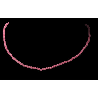 Simple Pink Seed Bead Casual Stretchy Necklace