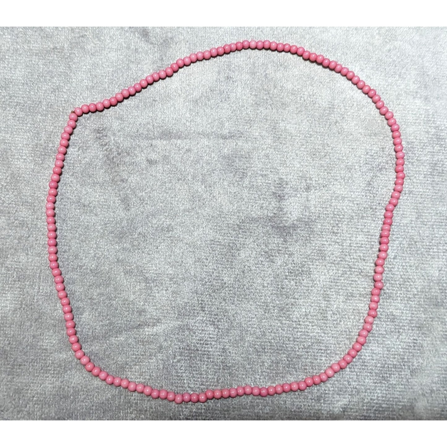 Simple Pink Seed Bead Casual Stretchy Necklace