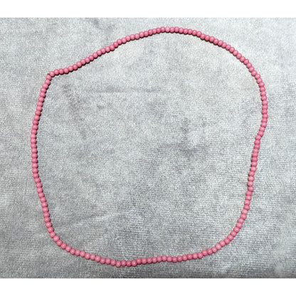 Simple Pink Seed Bead Casual Stretchy Necklace