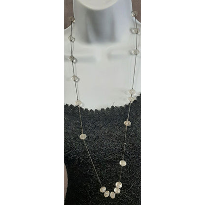 Elegant Abstract Crystal Beaded Station Necklace