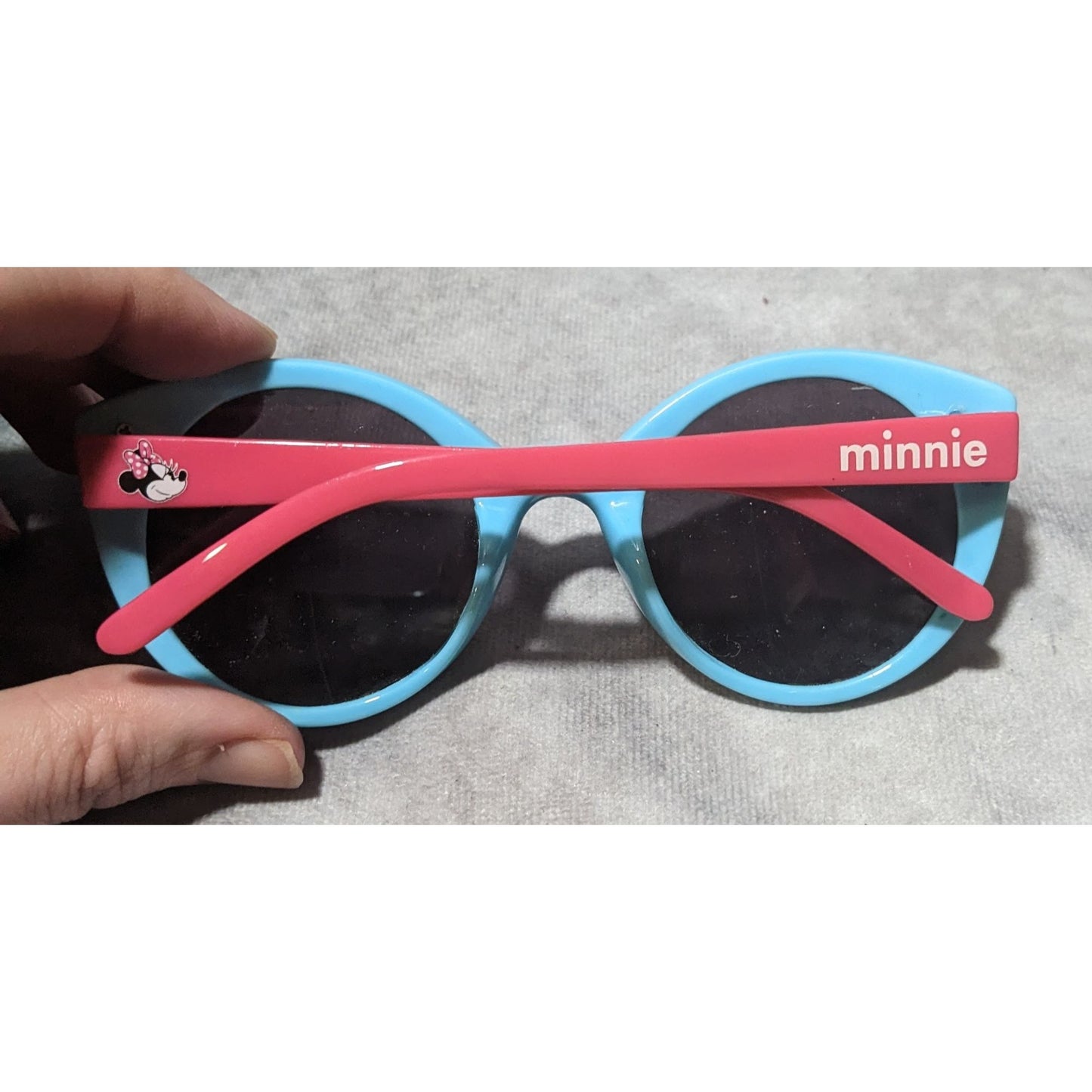 Kids Minnie Mouse Blue And Pink Polka Dot Sunglasses