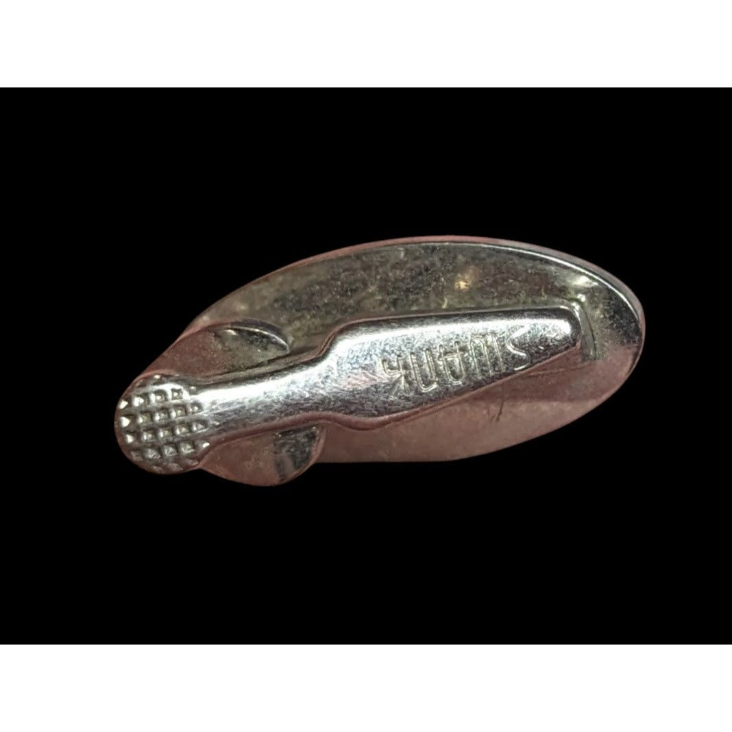 Vintage Swank 1960s Brushed Silver Tone Oval Tie Clip