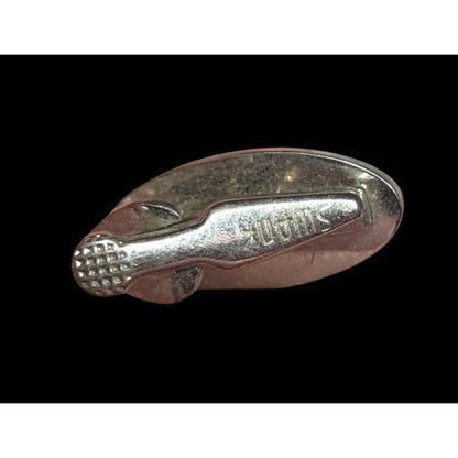 Vintage Swank 1960s Brushed Silver Tone Oval Tie Clip