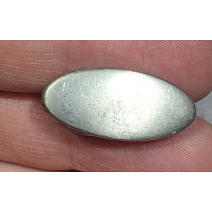Vintage Swank 1960s Brushed Silver Tone Oval Tie Clip