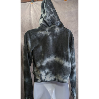 Threads 4 Thought Womens Tie-Dye Cropped Hoodie XS Black & White