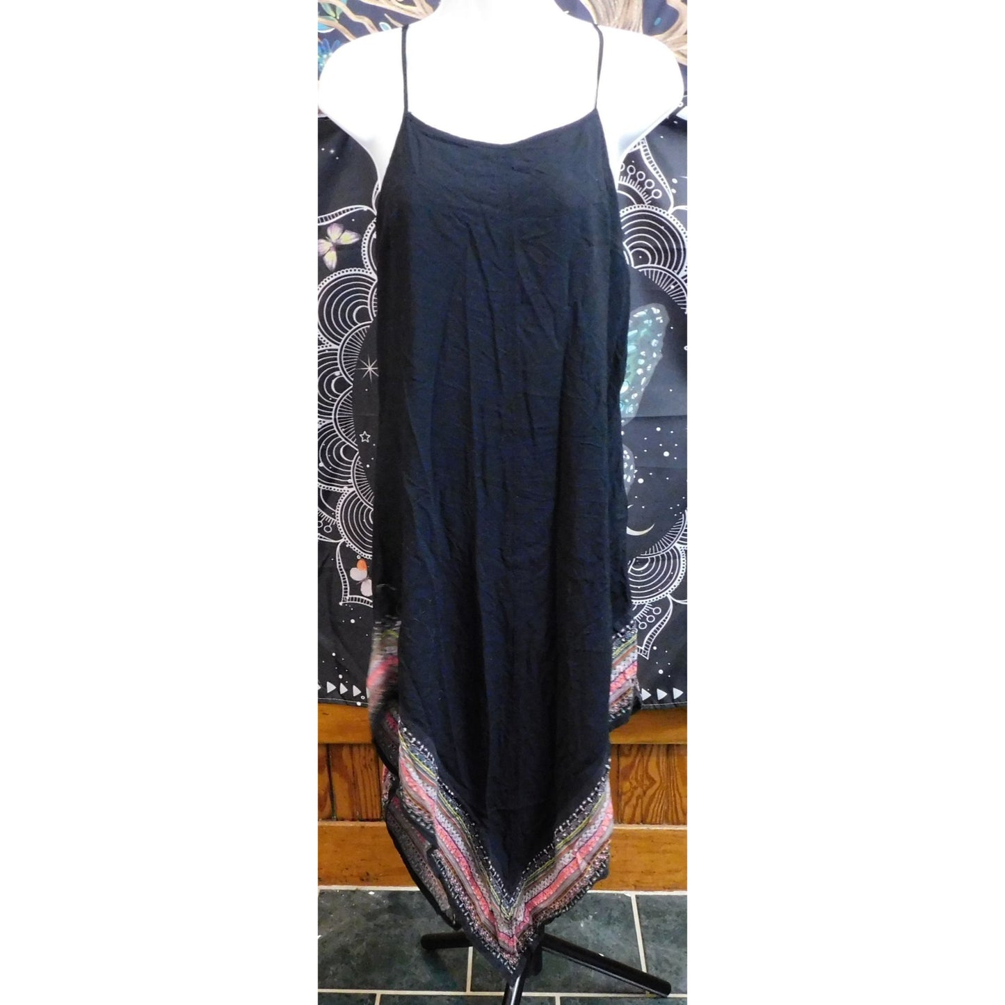 Merona Asymmetrical Beach Dress With Bohemian Print Edges