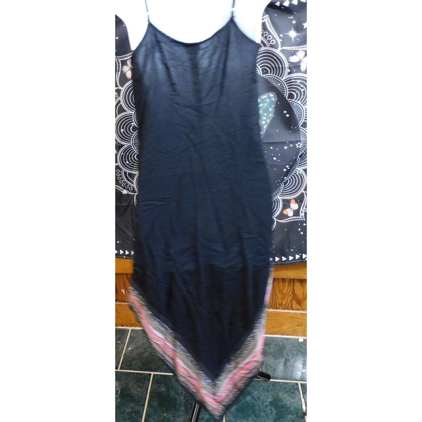 Merona Asymmetrical Beach Dress With Bohemian Print Edges