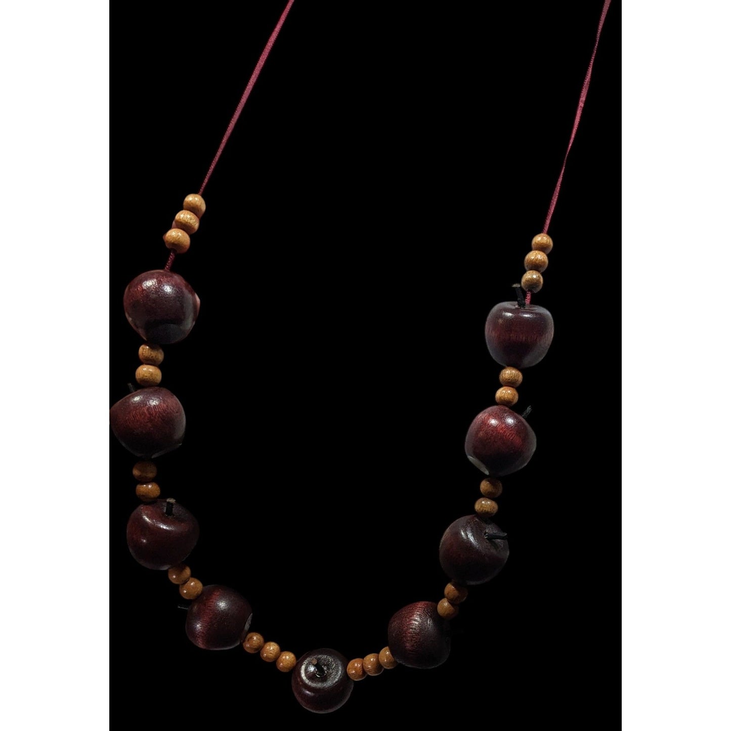 Vintage Wooden Apple Beaded Teacher Necklace
