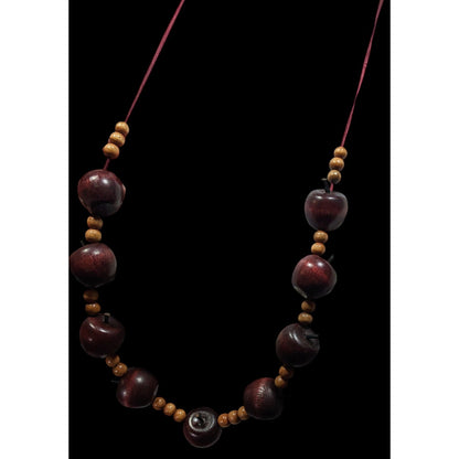 Vintage Wooden Apple Beaded Teacher Necklace
