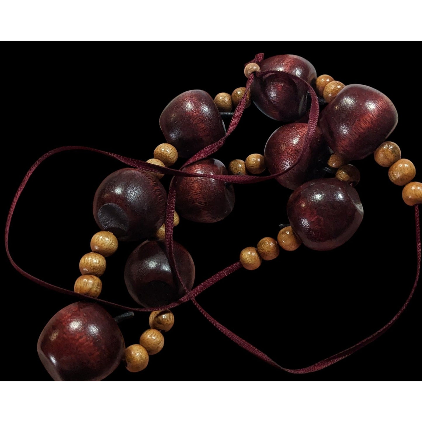 Vintage Wooden Apple Beaded Teacher Necklace