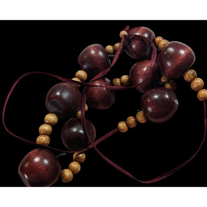 Vintage Wooden Apple Beaded Teacher Necklace