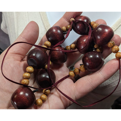 Vintage Wooden Apple Beaded Teacher Necklace