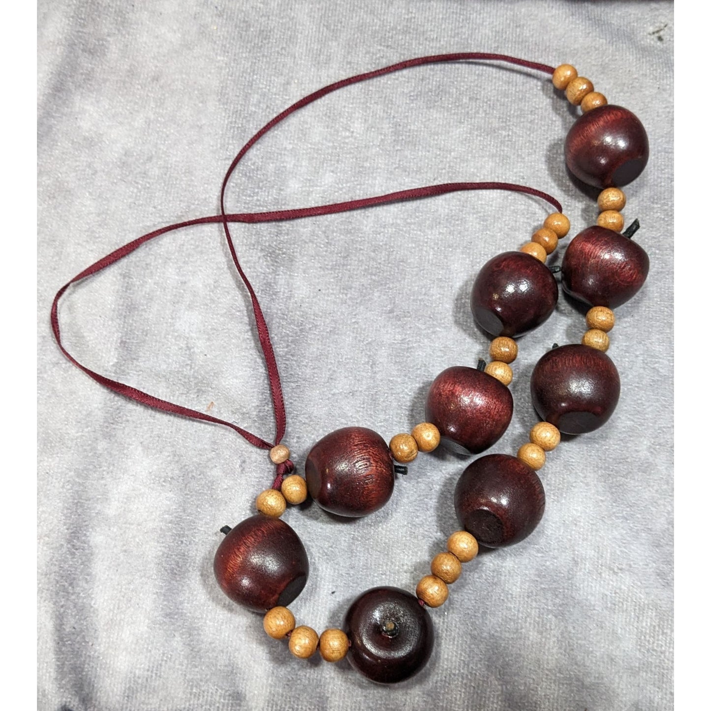 Vintage Wooden Apple Beaded Teacher Necklace