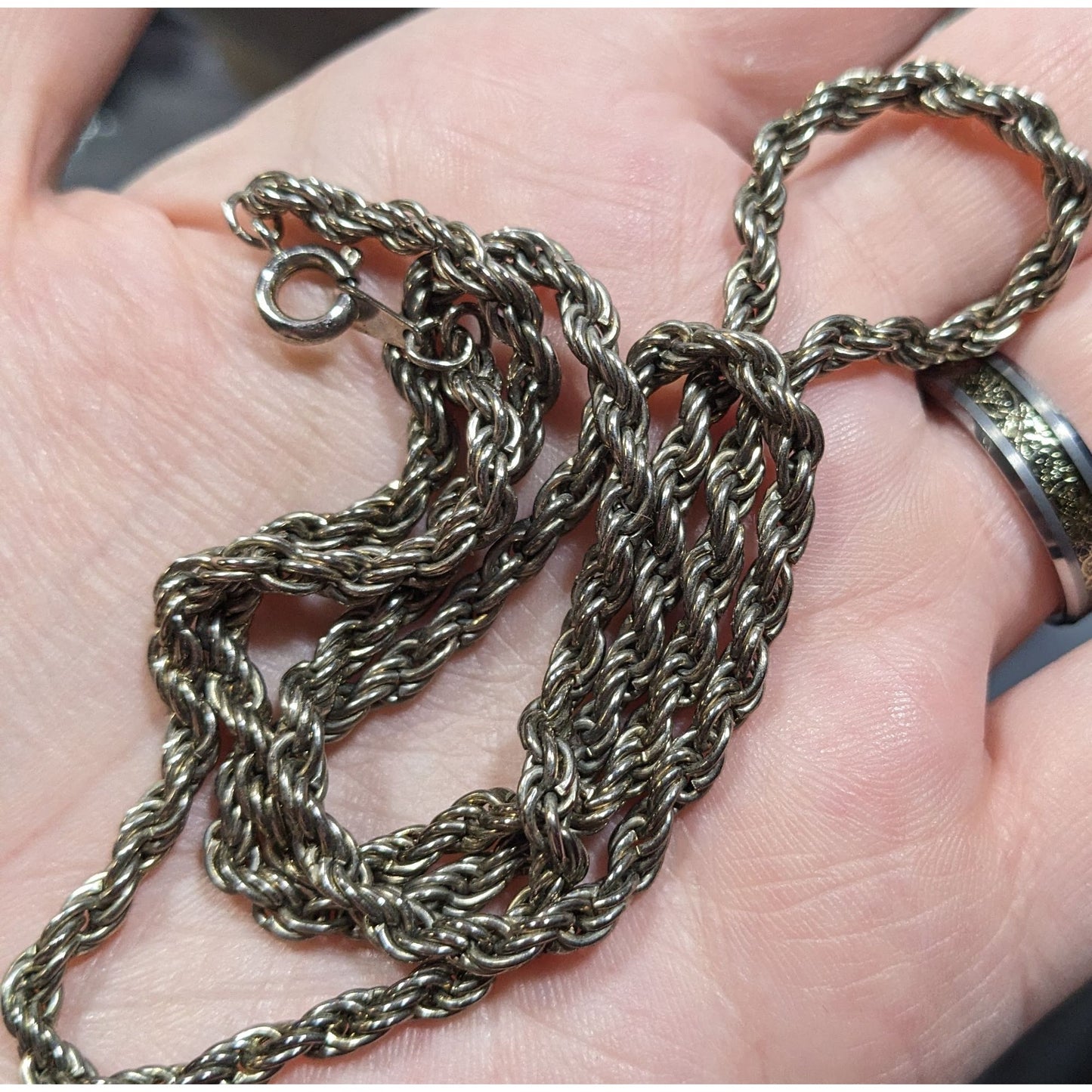 Classic Casual Silver Tone Wheat Chain Necklace