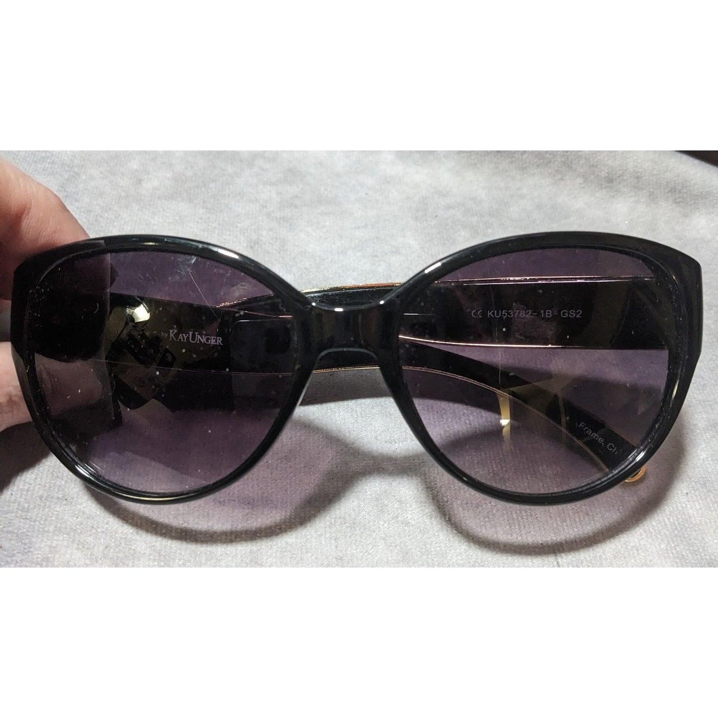 Kay by Kay Unger Black And Gold Sunglasses