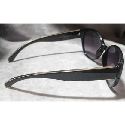 Kay by Kay Unger Black And Gold Sunglasses