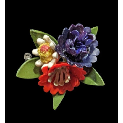 Vintage Celluloid Mini Floral Bunch Brooch