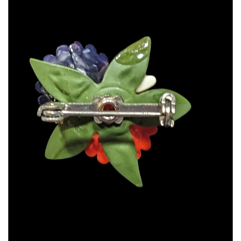 Vintage Celluloid Mini Floral Bunch Brooch