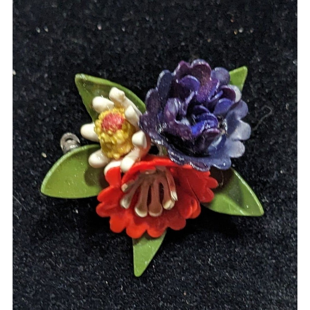 Vintage Celluloid Mini Floral Bunch Brooch