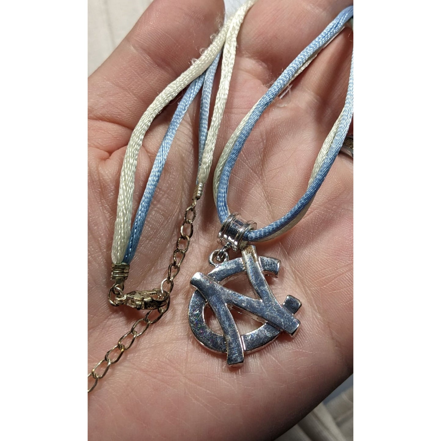 North Carolina State Blue And Silver Tone Pendant Necklace