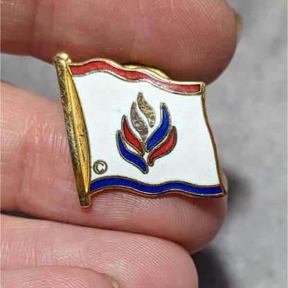 GWI Corporation Flame Flag Enamel Lapel Pin