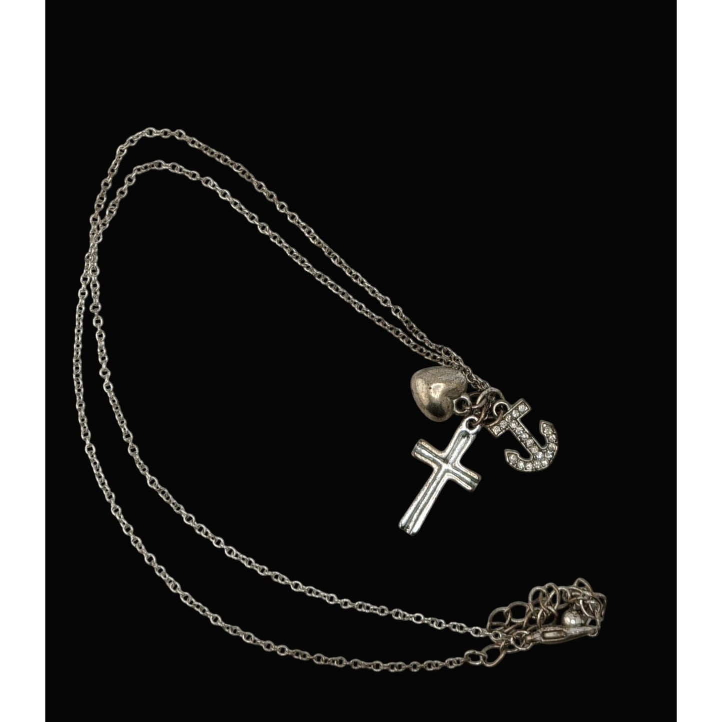 Religious Nautical Y2K Cluster Charm Pendant Necklace
