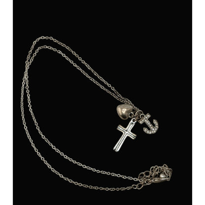 Religious Nautical Y2K Cluster Charm Pendant Necklace