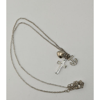 Religious Nautical Y2K Cluster Charm Pendant Necklace