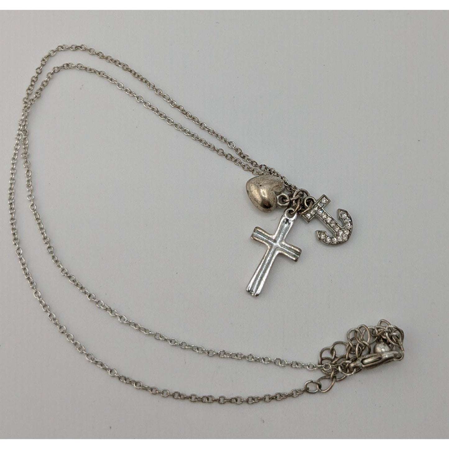 Religious Nautical Y2K Cluster Charm Pendant Necklace