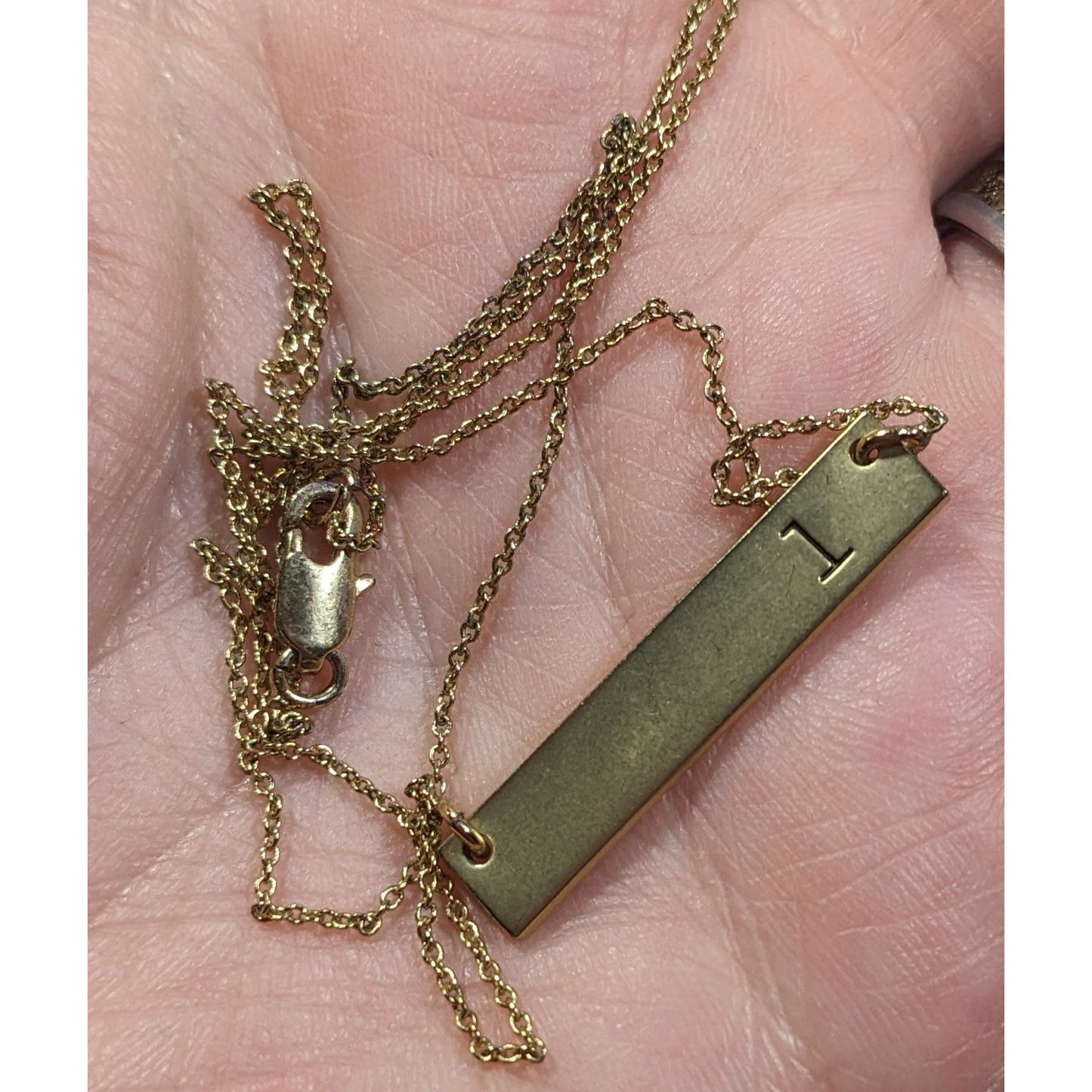 Simple Elegant Letter L Initial Gold Tone Pendant Necklace