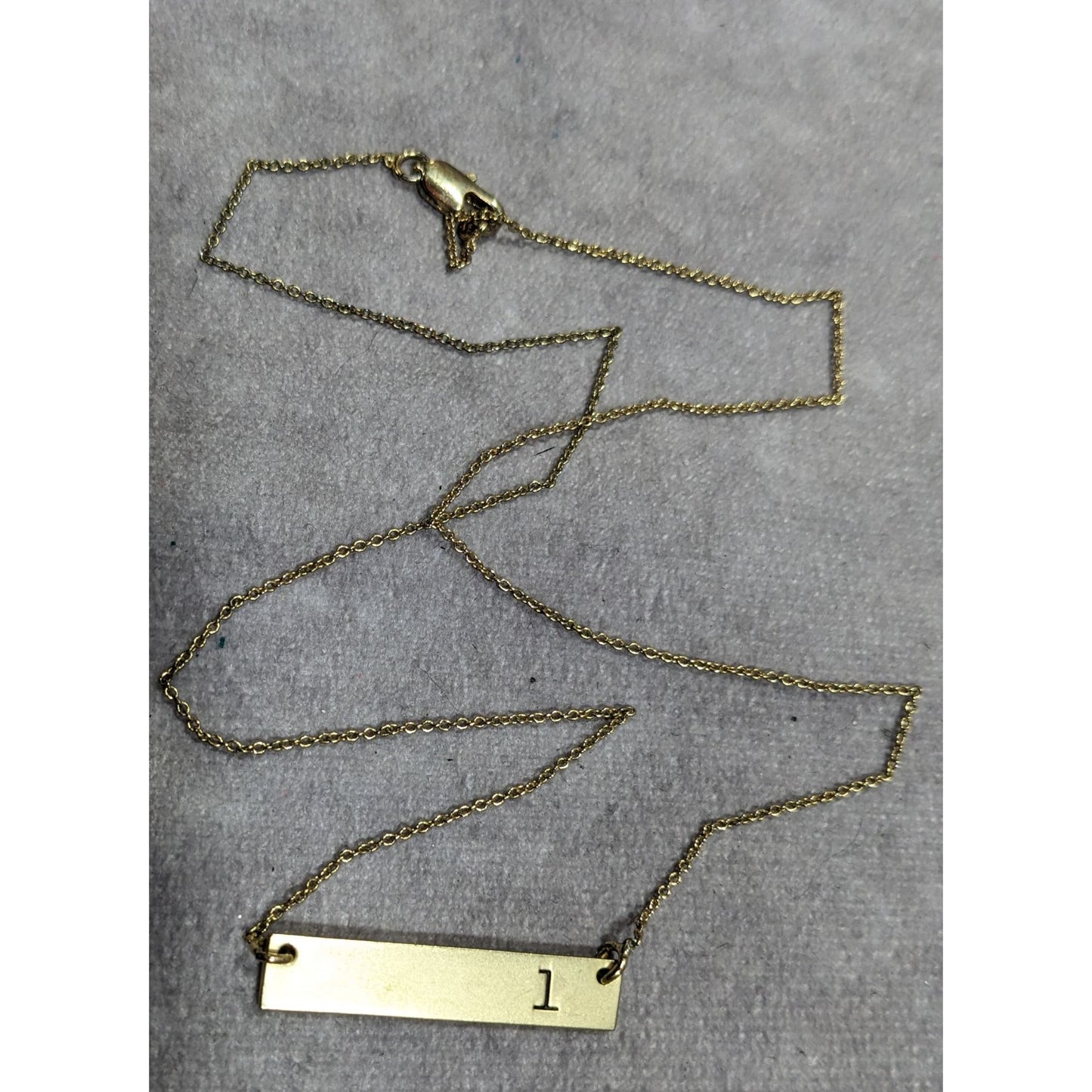 Simple Elegant Letter L Initial Gold Tone Pendant Necklace